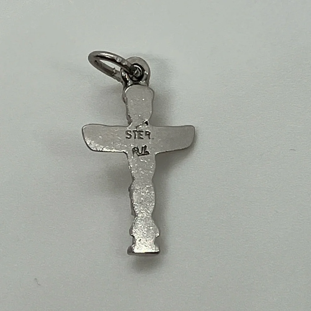 Vtg 925 Sterling Silver Totem Pole Charm / Pendant - Picture 3 of 4